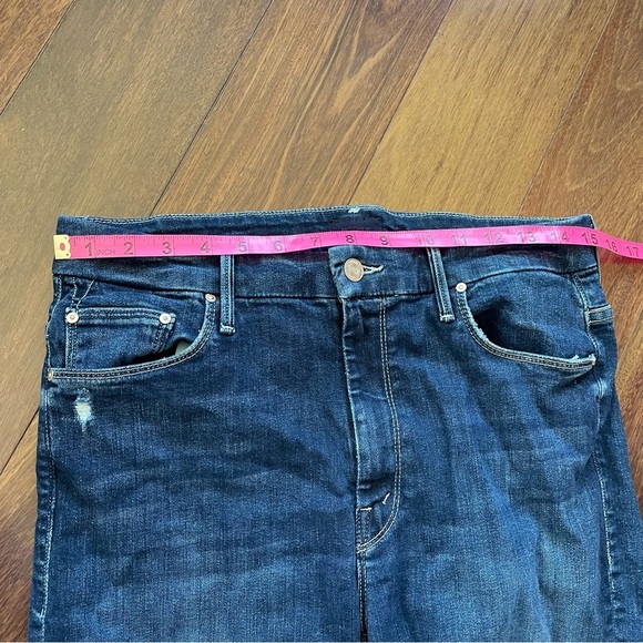 Mother High Waisted Looker Ankle Fray Close to the Edge Blue Jean Distressed 30 - Picture 13 of 15